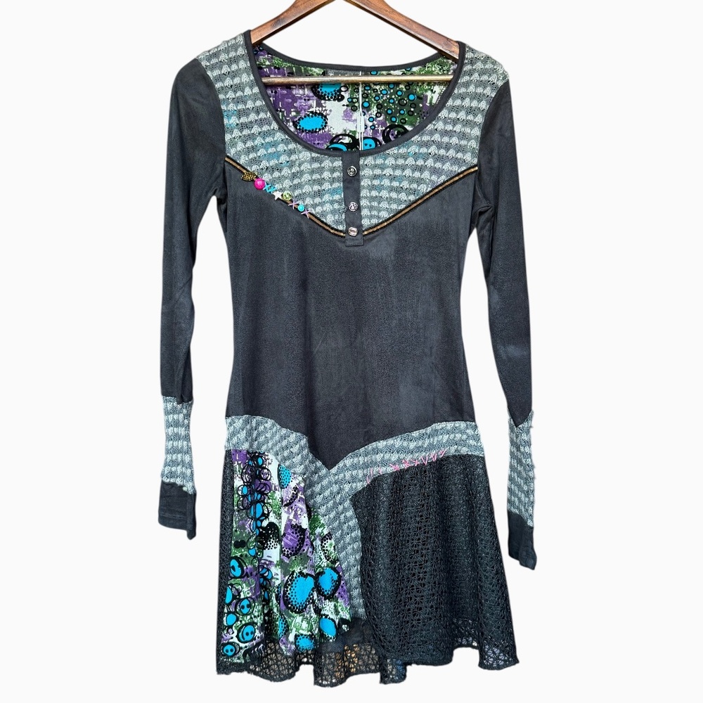 NWT Forla‎ Paris Mixed Media Dress Sz M